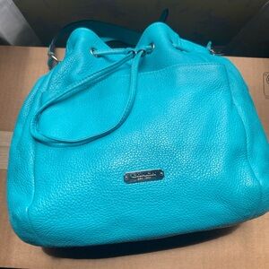 Coach drawstring handbag-robin blue color